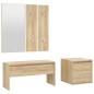 vidaXL Set de muebles de recibidor madera contrachapada color roble vidaXL Set de muebles de recibidor madera contrachapada color roble