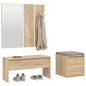 vidaXL Set de muebles de recibidor madera contrachapada color roble vidaXL Set de muebles de recibidor madera contrachapada color roble