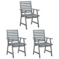 vidaXL Sillas comedor de jardín 3 uds madera maciza acacia y cojines vidaXL Sillas comedor de jardín 3 uds madera maciza acacia y cojines