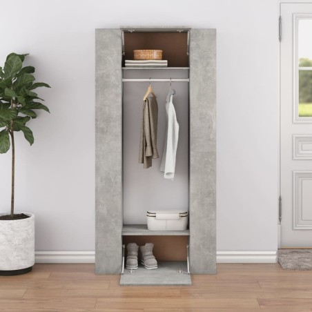 vidaXL Muebles de recibidor 2 uds madera contrachapada gris hormigón