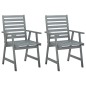 vidaXL Sillas de comedor jardín 2 uds madera maciza acacia con cojines