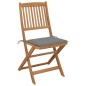 vidaXL Sillas de jardín plegables 4 uds y cojines madera maciza acacia vidaXL Sillas de jardín plegables 4 uds y cojines madera maciza acacia