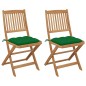 vidaXL Sillas de jardín plegables 2 uds y cojines madera maciza acacia vidaXL Sillas de jardín plegables 2 uds y cojines madera maciza acacia