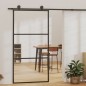 vidaXL Puerta corredera con herrajes ESG vidrio y aluminio 102x205 cm vidaXL Puerta corredera con herrajes ESG vidrio y aluminio 102x205 cm