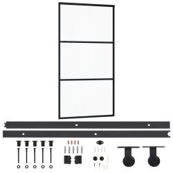 vidaXL Puerta corredera con herrajes ESG vidrio y aluminio 102x205 cm