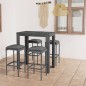 vidaXL Set muebles bar jardín 5 piezas y cojines ratán sintético gris vidaXL Set muebles bar jardín 5 piezas y cojines ratán sintético gris