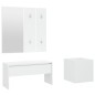vidaXL Juego de muebles de recibidor madera contrachapada blanco vidaXL Juego de muebles de recibidor madera contrachapada blanco