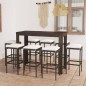vidaXL Set de bar para jardín 9 pzas y cojines ratán sintético marrón vidaXL Set de bar para jardín 9 pzas y cojines ratán sintético marrón