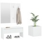 vidaXL Juego de muebles de recibidor madera contrachapada blanco vidaXL Juego de muebles de recibidor madera contrachapada blanco