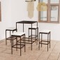 vidaXL Set de bar de jardín 5 pzas y cojines ratán sintético marrón