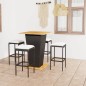 vidaXL Set de muebles de bar de jardín 5 pzas y cojines ratán PE negro vidaXL Set de muebles de bar de jardín 5 pzas y cojines ratán PE negro