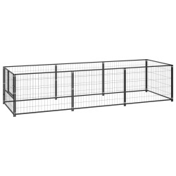 vidaXL Perrera acero 3 m² negra