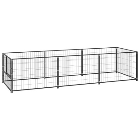 vidaXL Perrera acero 3 m² negra