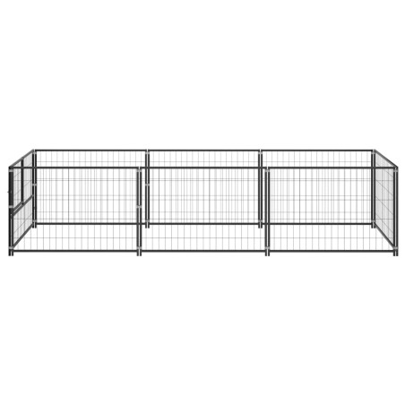 vidaXL Perrera acero 3 m² negra
