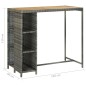 vidaXL Set de bar para jardín 5 piezas y cojines ratán sintético gris vidaXL Set de bar para jardín 5 piezas y cojines ratán sintético gris