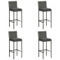 vidaXL Juego de muebles de bar de jardín de 5 piezas y cojines gris vidaXL Juego de muebles de bar de jardín de 5 piezas y cojines gris