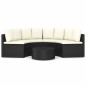 vidaXL Set de sofás de jardín 5 piezas y cojines ratán sintético negro vidaXL Set de sofás de jardín 5 piezas y cojines ratán sintético negro