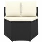 vidaXL Set de sofás de jardín 5 piezas y cojines ratán sintético negro vidaXL Set de sofás de jardín 5 piezas y cojines ratán sintético negro
