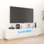 vidaXL Mueble para TV con luces LED blanco brillante 180x35x40 cm