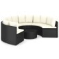 vidaXL Set de sofás de jardín 7 piezas y cojines ratán sintético negro vidaXL Set de sofás de jardín 7 piezas y cojines ratán sintético negro