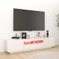 vidaXL Mueble para TV con luces LED blanco brillante 180x35x40 cm