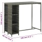 vidaXL Set de bar para jardín 5 piezas y cojines ratán sintético gris vidaXL Set de bar para jardín 5 piezas y cojines ratán sintético gris