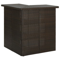 vidaXL Set de bar para jardín 4 pzas y cojines ratán sintético marrón