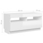 vidaXL Mueble para TV con luces LED blanco brillante 180x35x40 cm