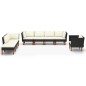 vidaXL Set muebles de jardín 9 pzas ratán sintético eucalipto negro vidaXL Set muebles de jardín 9 pzas ratán sintético eucalipto negro