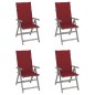vidaXL Sillas de jardín reclinables 4 uds madera maciza acacia cojines vidaXL Sillas de jardín reclinables 4 uds madera maciza acacia cojines