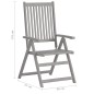 vidaXL Sillas de jardín reclinables 4 uds madera maciza acacia cojines vidaXL Sillas de jardín reclinables 4 uds madera maciza acacia cojines