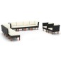 vidaXL Set muebles de jardín 10 pzas ratán sintético eucalipto negro vidaXL Set muebles de jardín 10 pzas ratán sintético eucalipto negro