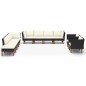 vidaXL Set muebles de jardín 10 pzas ratán sintético eucalipto negro vidaXL Set muebles de jardín 10 pzas ratán sintético eucalipto negro