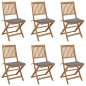 vidaXL Sillas de jardín plegables 6 uds y cojines madera maciza acacia vidaXL Sillas de jardín plegables 6 uds y cojines madera maciza acacia