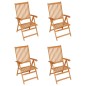 vidaXL Sillas de jardín 4 uds madera maciza teca cojines color crema