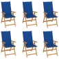 vidaXL Sillas de jardín 6 uds madera maciza de teca cojines azul klein vidaXL Sillas de jardín 6 uds madera maciza de teca cojines azul klein