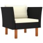 vidaXL Set muebles de jardín 9 pzas ratán sintético eucalipto negro vidaXL Set muebles de jardín 9 pzas ratán sintético eucalipto negro