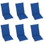vidaXL Sillas de jardín 6 uds madera maciza de teca cojines azul klein vidaXL Sillas de jardín 6 uds madera maciza de teca cojines azul klein
