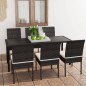 vidaXL Conjunto de comedor de jardín 7 piezas ratán sintético negro vidaXL Conjunto de comedor de jardín 7 piezas ratán sintético negro