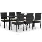 vidaXL Conjunto de comedor de jardín 7 piezas ratán sintético negro vidaXL Conjunto de comedor de jardín 7 piezas ratán sintético negro