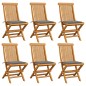vidaXL Sillas de jardín 6 uds con cojines grises madera de teca vidaXL Sillas de jardín 6 uds con cojines grises madera de teca