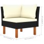 vidaXL Set muebles de jardín 9 pzas ratán sintético eucalipto negro vidaXL Set muebles de jardín 9 pzas ratán sintético eucalipto negro