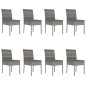 vidaXL Juego de comedor para jardín 9 piezas ratán sintético gris vidaXL Juego de comedor para jardín 9 piezas ratán sintético gris