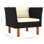 vidaXL Set muebles de jardín 9 pzas ratán sintético eucalipto negro vidaXL Set muebles de jardín 9 pzas ratán sintético eucalipto negro