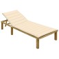 vidaXL Tumbona con cojín crema madera de pino impregnada vidaXL Tumbona con cojín crema madera de pino impregnada