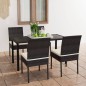 vidaXL Conjunto de comedor de jardín 5 piezas ratán sintético negro vidaXL Conjunto de comedor de jardín 5 piezas ratán sintético negro