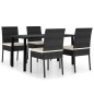 vidaXL Conjunto de comedor de jardín 5 piezas ratán sintético negro vidaXL Conjunto de comedor de jardín 5 piezas ratán sintético negro