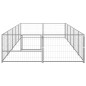 vidaXL Perrera plateada 10 m² acero