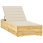 vidaXL Tumbona con cojín crema madera de pino impregnada vidaXL Tumbona con cojín crema madera de pino impregnada