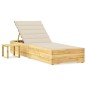 vidaXL Tumbona de jardín con mesa y cojín de madera de pino impregnada vidaXL Tumbona de jardín con mesa y cojín de madera de pino impregnada